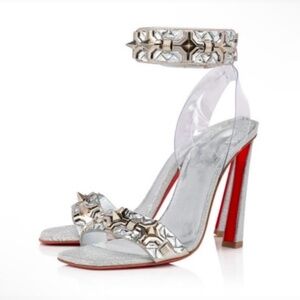 Christian Louboutin Disco Asteroistrass 40.5 10.5 Silver